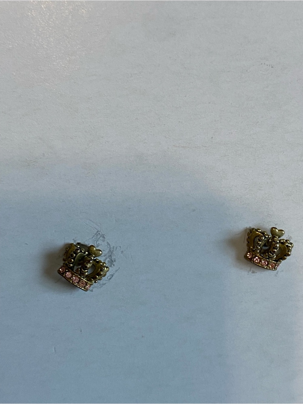 Crown Stud Earrings with Pink Rhinestones Juicy Couture
